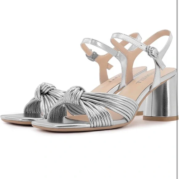 Chic Silver Strappy Heels - Picture 5 of 6